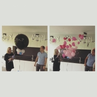gender reveal ballon 90 cm met bijhorende prikstok