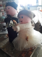 bruid en bruidegom in handdoekcreatie