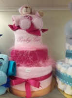 handdoek taart geboorte meisje of jongen