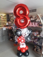 cijferballon met 6 helium ballonnen