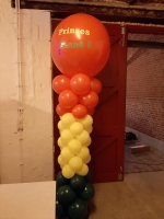 ballon pilaar carnaval kleuren met naam