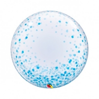 deco bubbel met blauwe confetti print