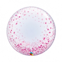 deco bubbel met roze confetti print