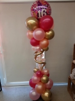 sweet 16 pilaar met folie topballon