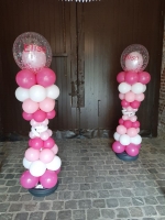 ballonpilaar Bubbel roze confetti print