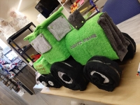 handdoek traktor + aanhangwagen met borduringen