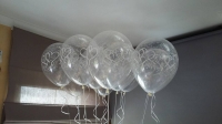 losse bedrukte helium ballon clear hearts