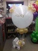Luchtballon hayley (wit en goud) met enveloppe verzamelkoets
