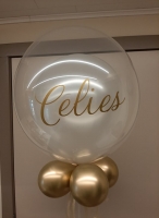 onbedrukte bubbel met naam chrome goud ( helium )