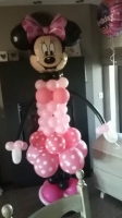 minnie mouse pilaar 2.20 meter  met helium ballon 18 inch