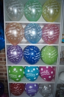 tafelboeket 2ballonnen (2 bedrukte ) aan afgewerkt ballonvoetje