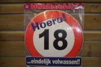 Huldeschild/bord Hoera 18