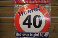 Huldeschild/bord Hoera 40
