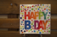 Servetten Happy Birthday gekleurde confetti