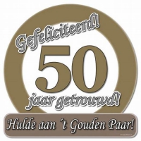 Huldeschild/bord 50 jaar getrouwd