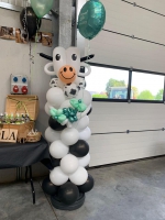ballonpilaar koe met helium ballon met naam