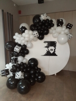 backdrop zwart wit thema domino