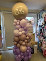 ballon pilaar organic met 24 inch topballon met naam