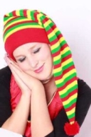 slaapmuts carnaval rood geel groen