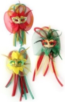broche of haarspeld masker rood geel groen