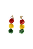 oorbellen rood geel groen bolletjes