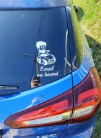 Autosticker jongen in auto